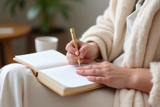 A person journaling during a personalized wellness coaching session.
